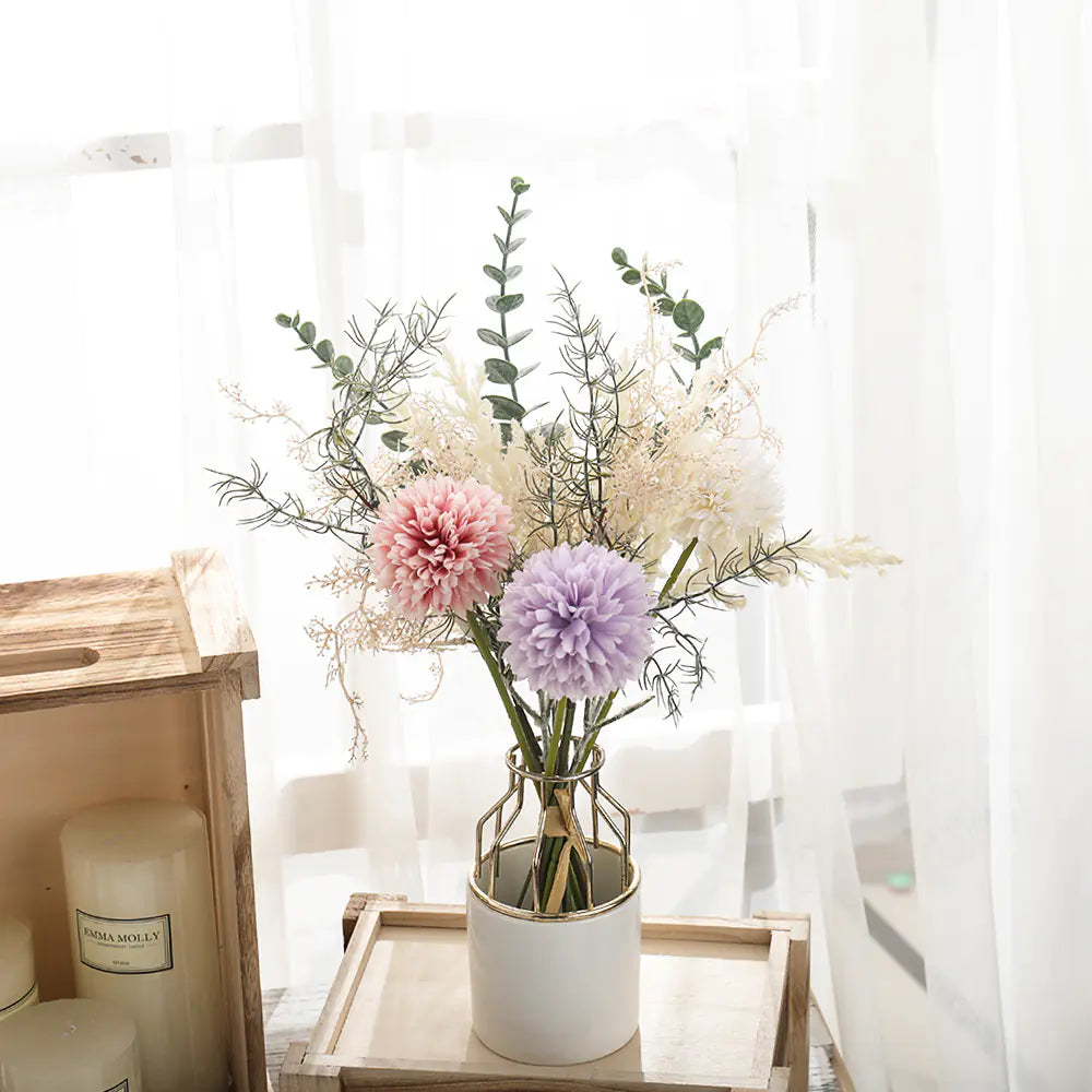 Artificial Flower Bouquet with 3 Heads for Home Decor